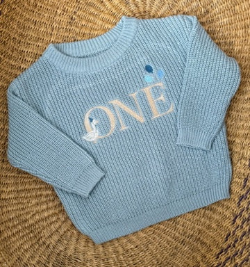Custom Silly Goose ONE Sweater - Kids First Birthday Outfit