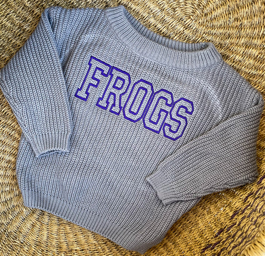 Custom Varsity Block Sweater - Kids Game Day Outfit