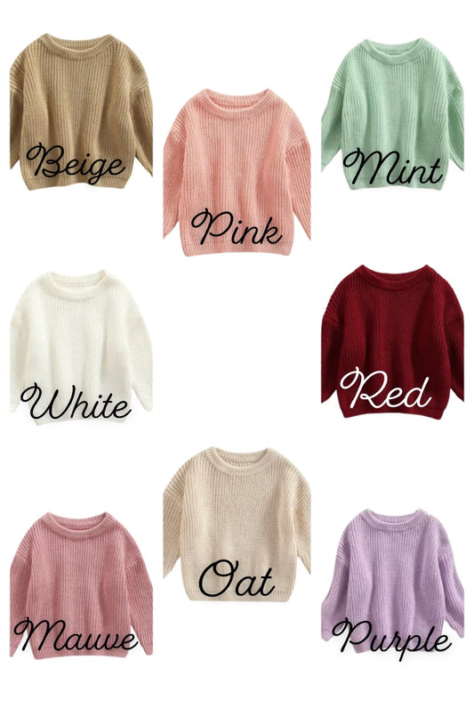 Custom Name in Candy Heart Sweater – Kids Valentine’s Outfit