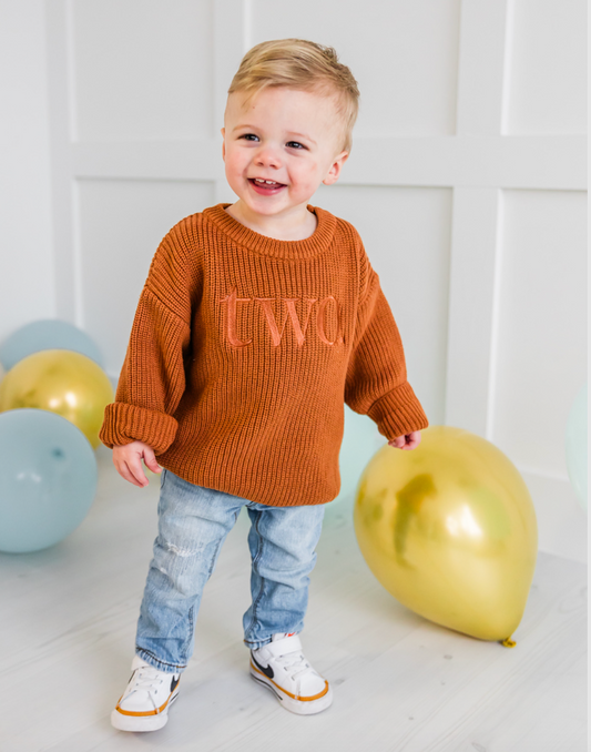 Custom TWO Sweater - Second Birthday Outfit