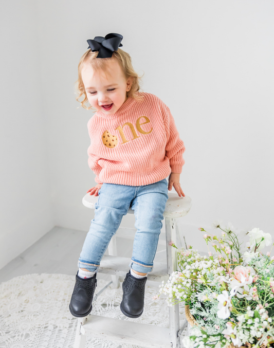 Custom Cookie ONE Sweater - First Birthday Outfit