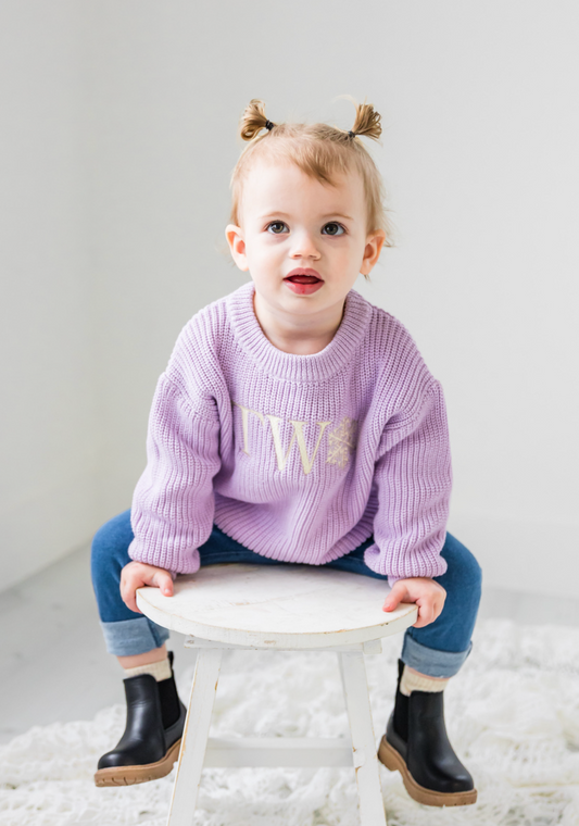 Custom Snowflake TWO Sweater - Second Birthday Outfit