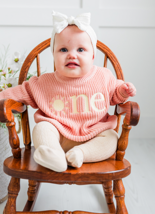 Custom Sunshine ONE Sweater - First Birthday Outfit