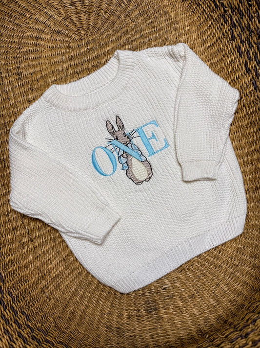 Custom Peter Rabbit One Sweater - Kids First Birthday Outfit