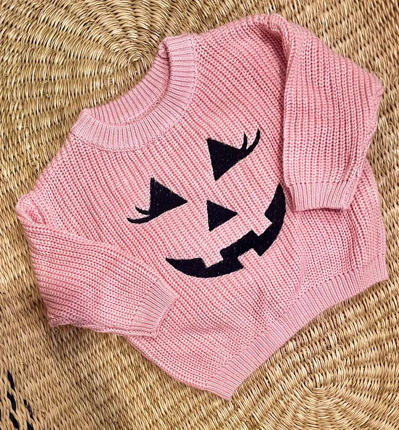 Custom Jack-O-Lantern Sweater - Kids Halloween Outfit