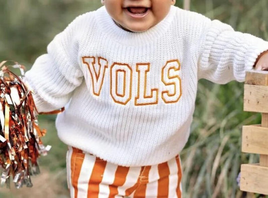 Custom UT Vols Varsity Sweater - Kids Game Day Outfit