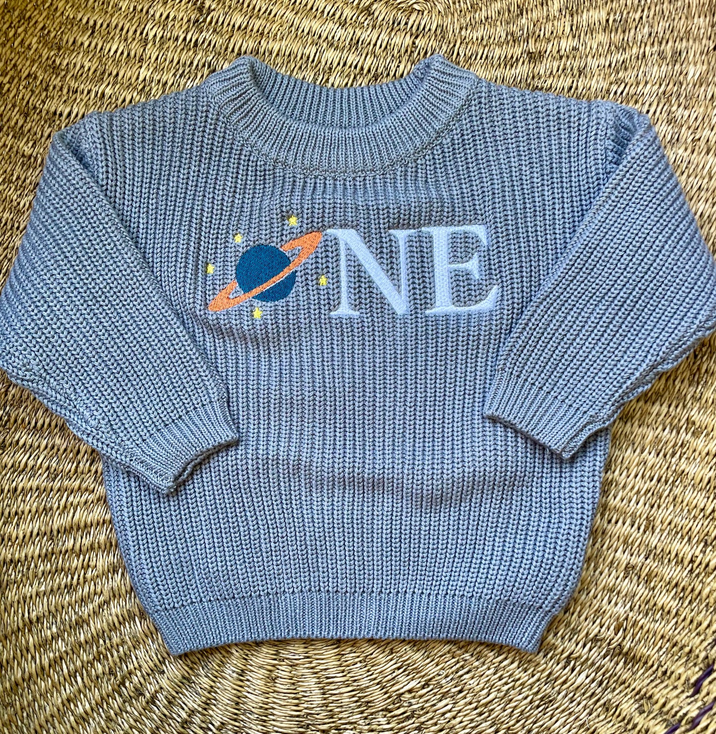 Custom Planet ONE Sweater - First Birthday Outfit