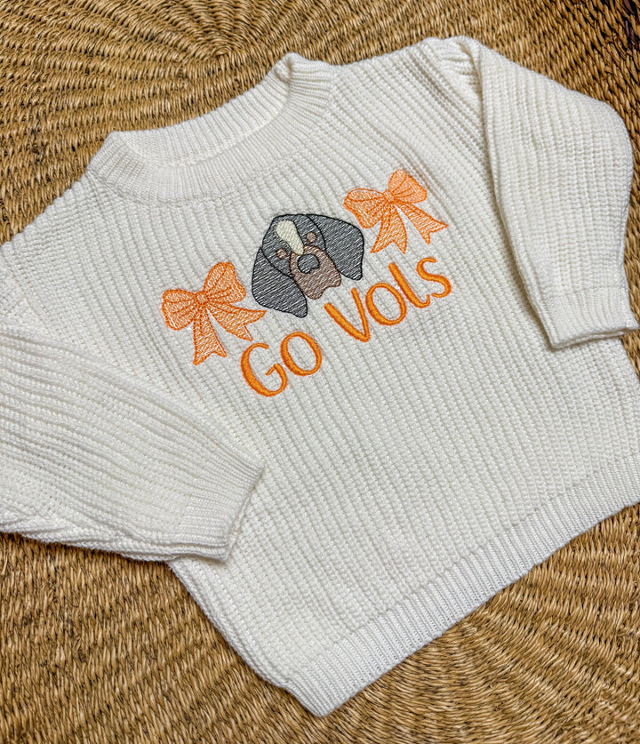 Tennessee Go Vols Bow Sweater - Girls Game Day Sweater