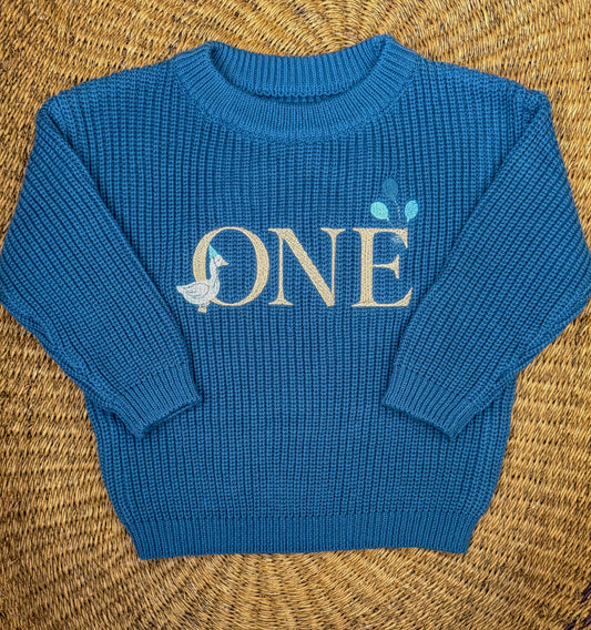 Custom Silly Goose ONE Sweater - Kids First Birthday Outfit