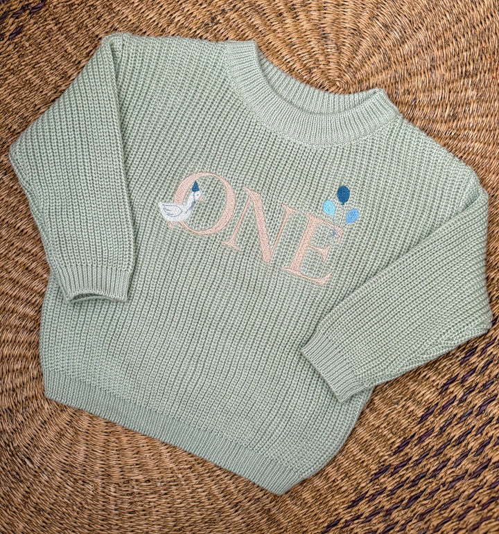 Silly Goose ONE Sweater - Kids First Birthday Outfit