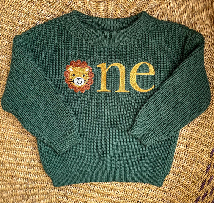 Lion ONE Sweater - First Birthday Outfit