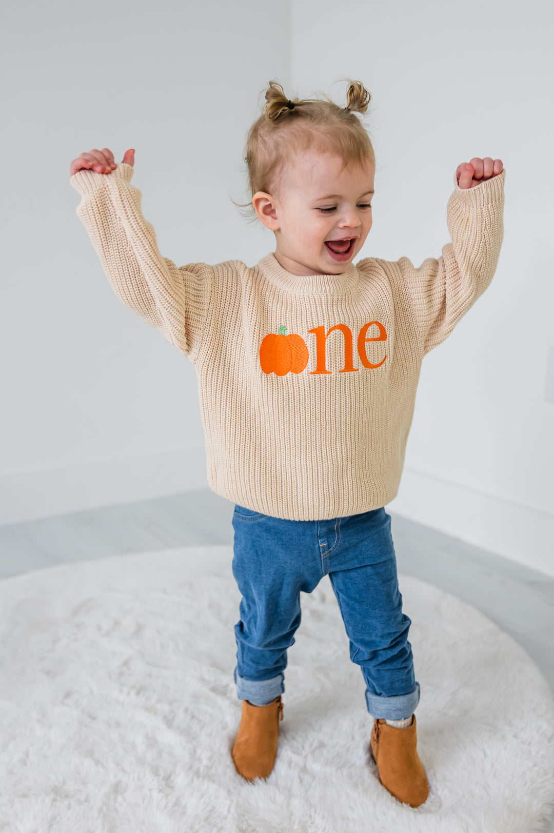 Pumpkin ONE Sweater - First Birthday Outfit