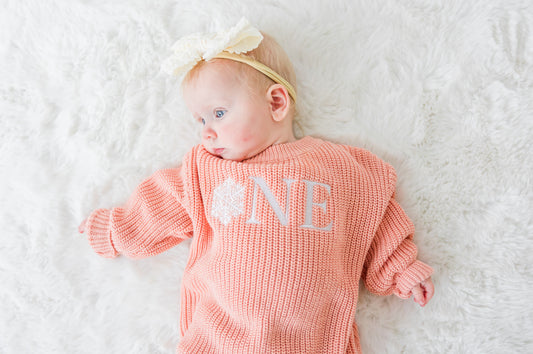 Custom Snowflake ONE Sweater - First Birthday Outfit