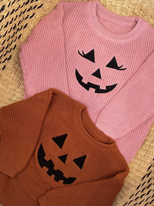Custom Jack-O-Lantern Sweater - Kids Halloween Outfit