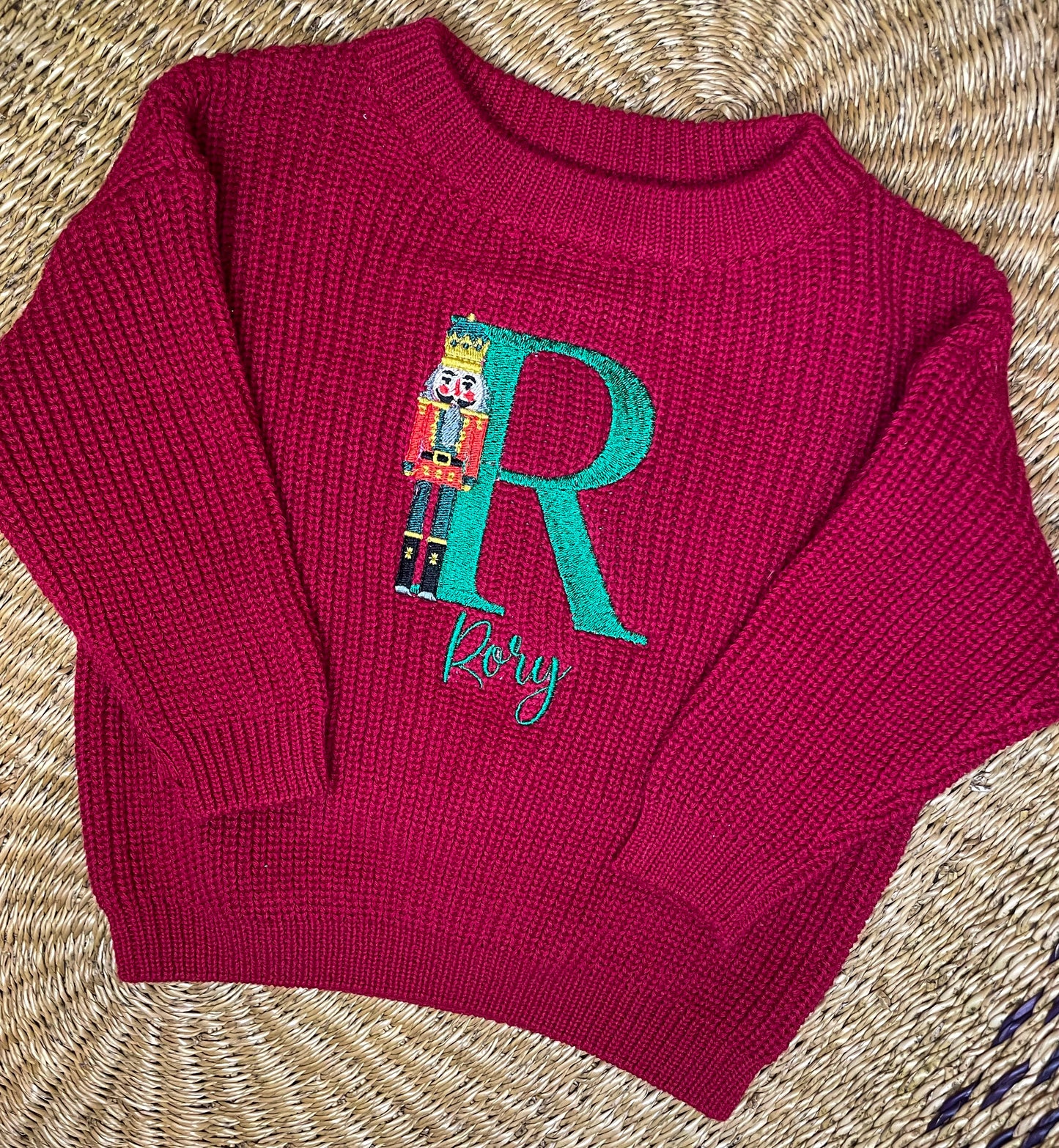 Custom Monogram Nutcracker Sweater - Kids Christmas Outfit