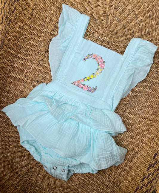 Custom Floral Birthday Romper – Girls Birthday Outfit