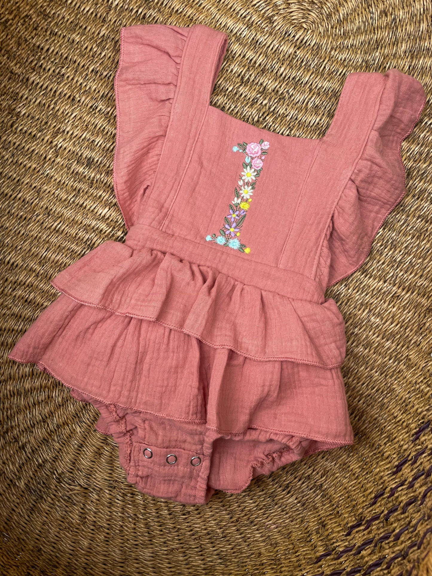 Custom Floral Birthday Romper – Girls Birthday Outfit