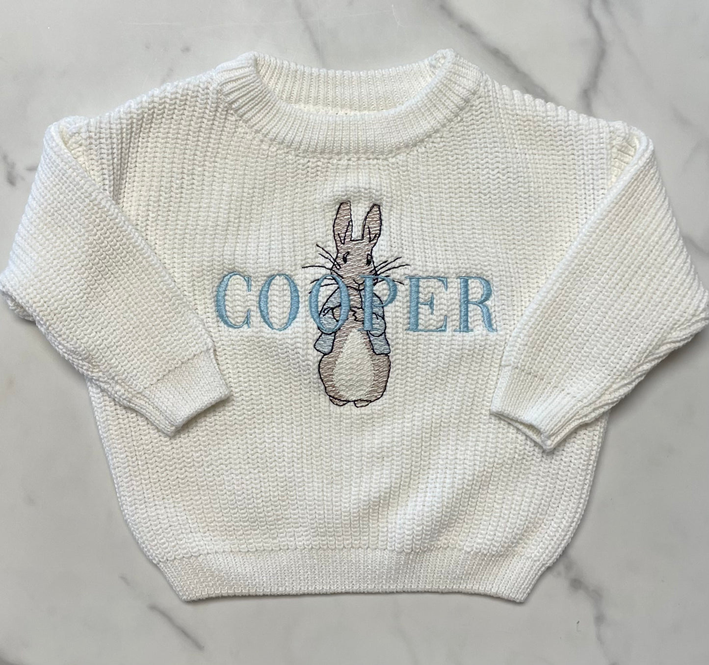 Custom Name & Easter Bunny Sweater – Kids Easter Outfit