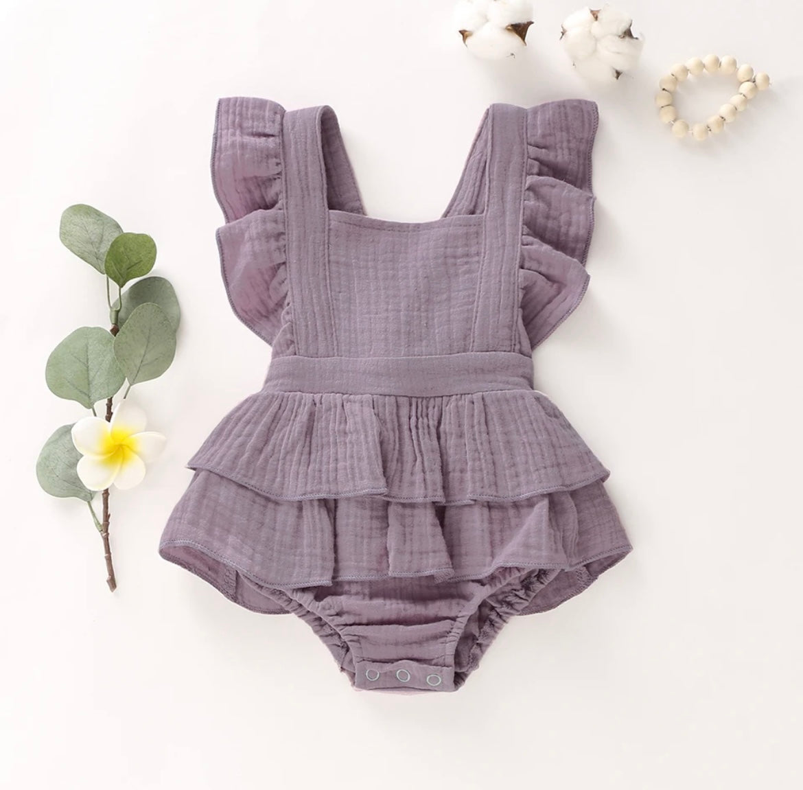 Custom Knit Initial & Branch Romper – Girls Personalized Outfit