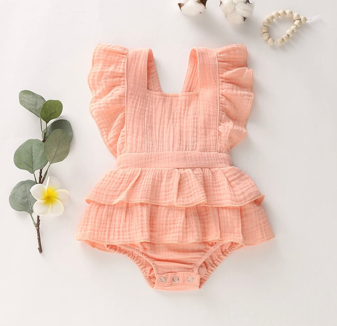 Custom Knit Initial & Branch Romper – Girls Personalized Outfit