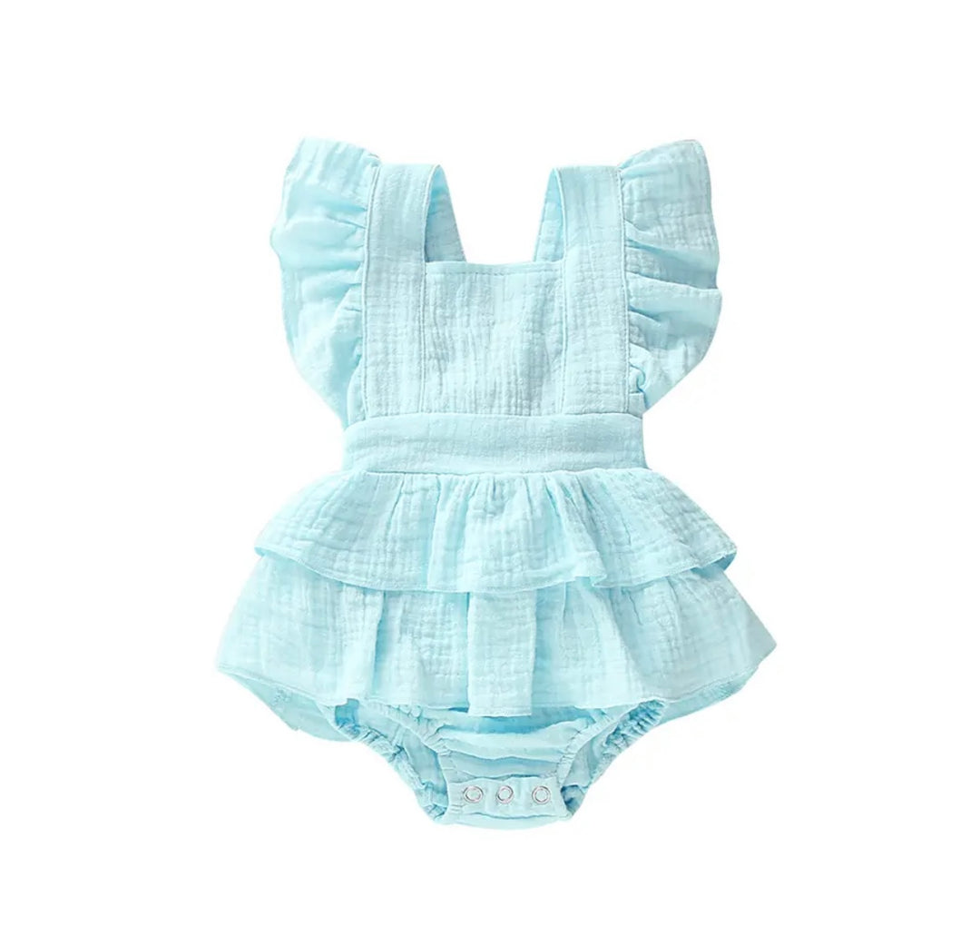 Knit Initial & Branch Romper – Girls Personalized Outfit