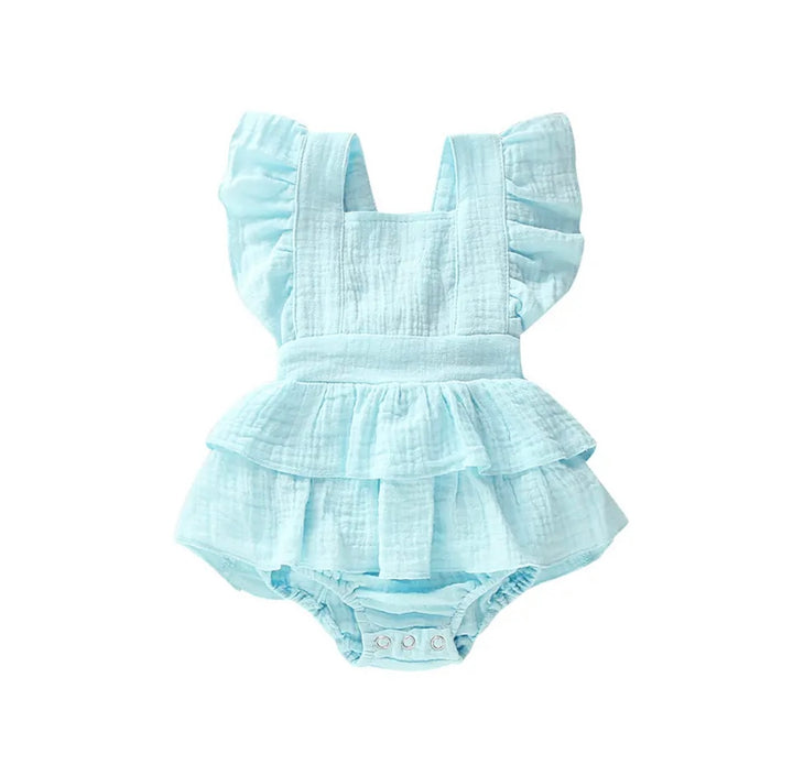 Knit Initial & Branch Romper – Girls Personalized Outfit