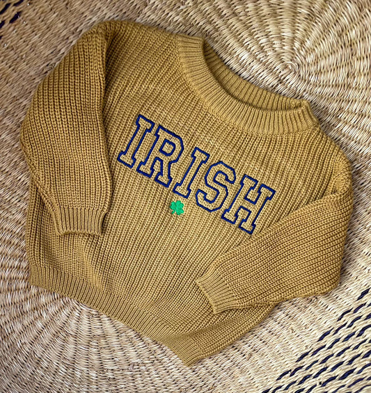 Custom Notre Dame IRISH Sweater - Kids Game Day Outfit