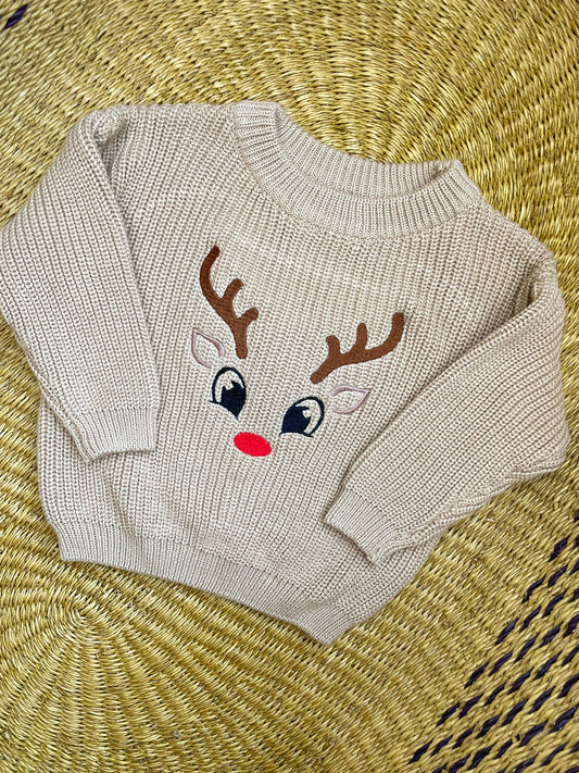 Custom Reindeer Sweater - Kids Christmas Outfit
