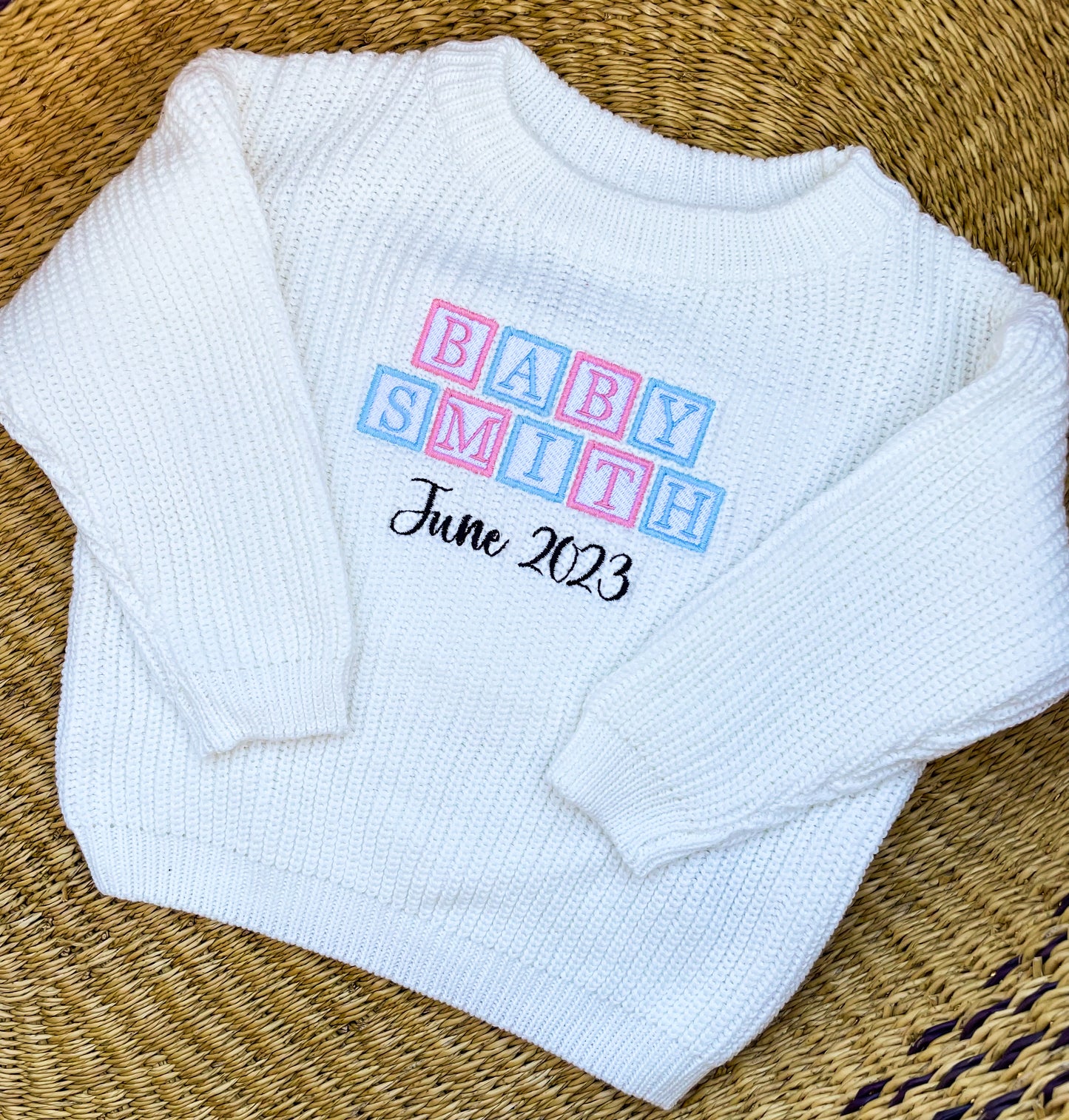 Custom Baby Announcement Sweater - Kids Personalized Outfit