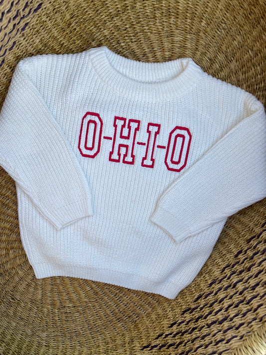 Custom Ohio State O-H-I-O Sweater – Kids Game Day Outfit