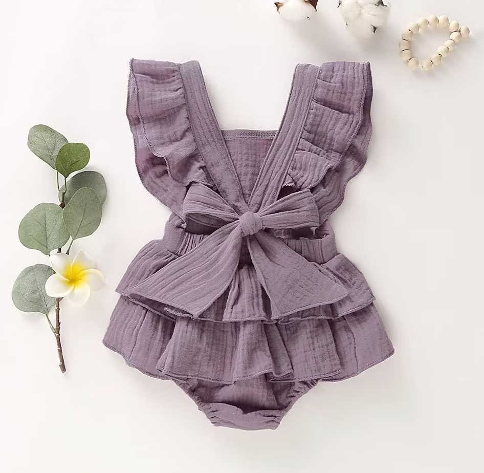 Custom Name & One Romper - Girls First Birthday Outfit