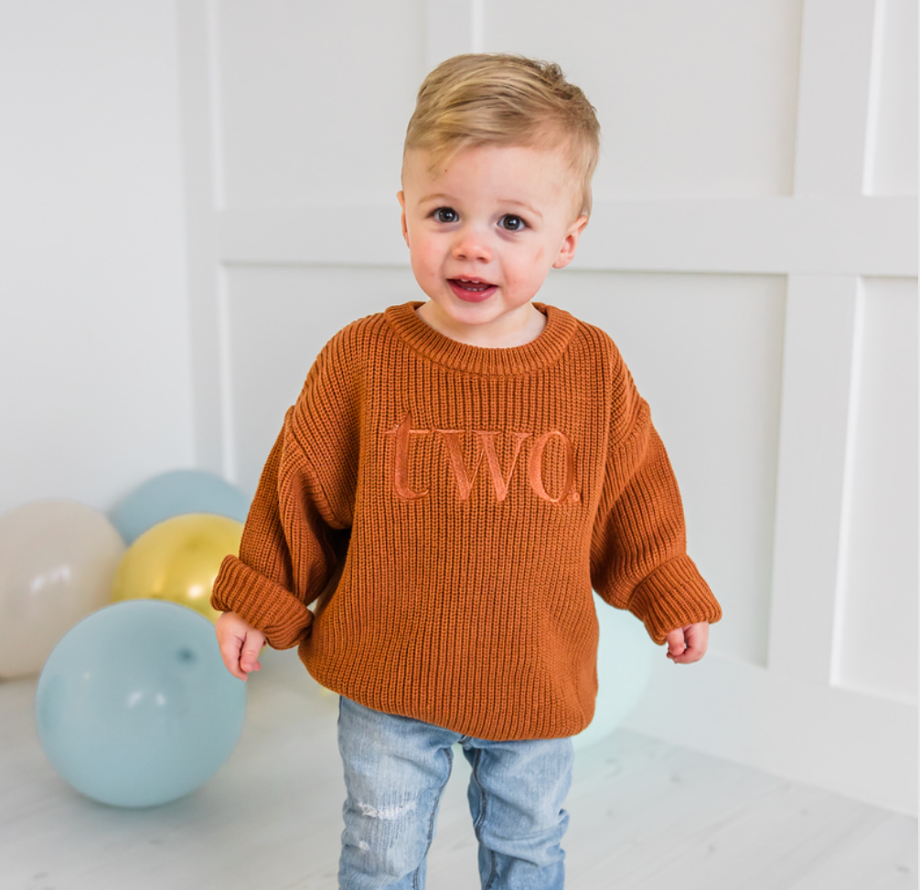 Custom TWO Sweater - Second Birthday Outfit