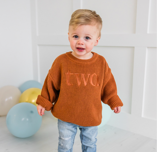 Custom TWO Sweater - Second Birthday Outfit