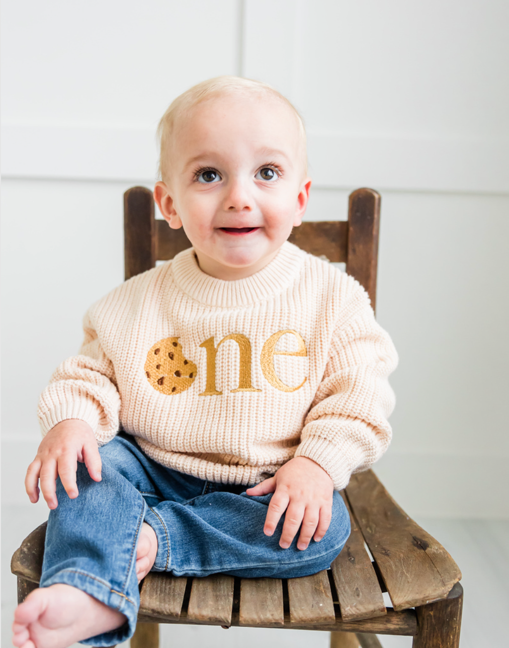 Cookie ONE Sweater - First Birthday Outfit