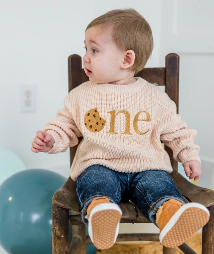 Cookie ONE Sweater - First Birthday Outfit