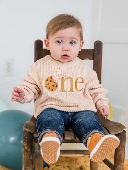 Custom Cookie ONE Sweater - First Birthday Outfit