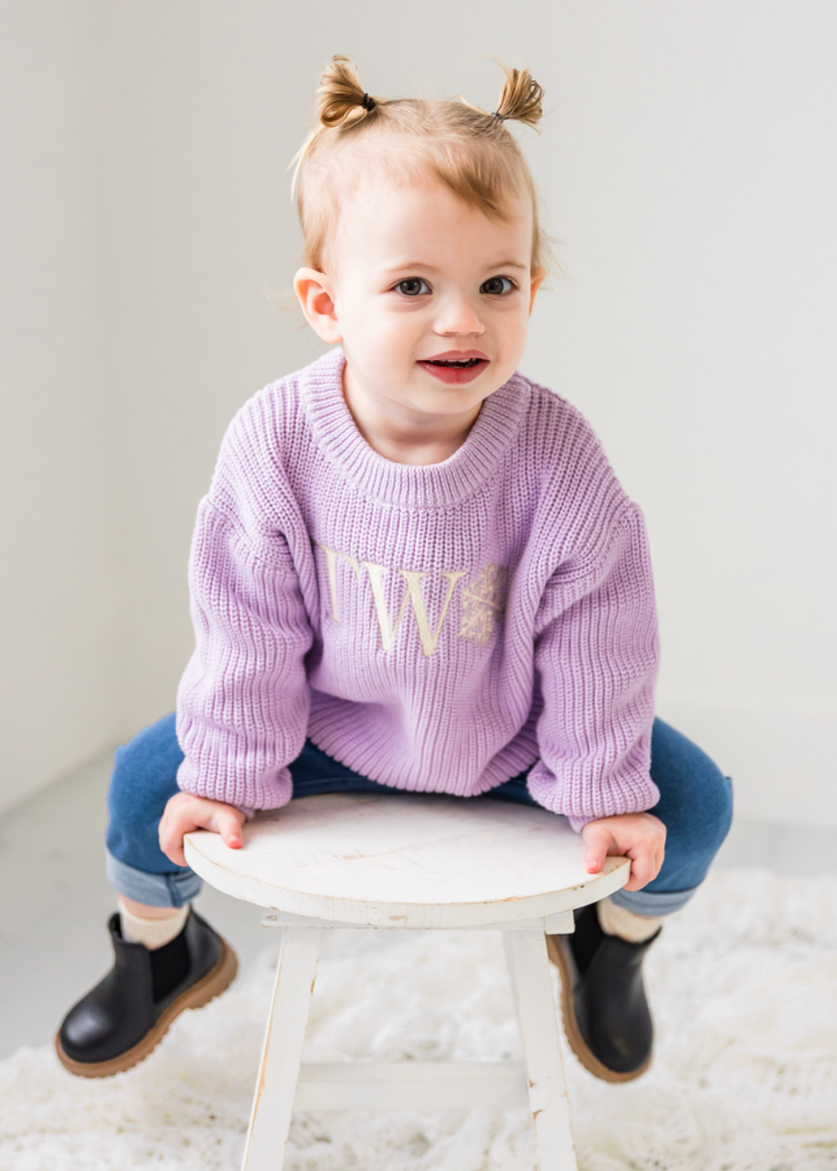Custom Snowflake TWO Sweater - Second Birthday Outfit