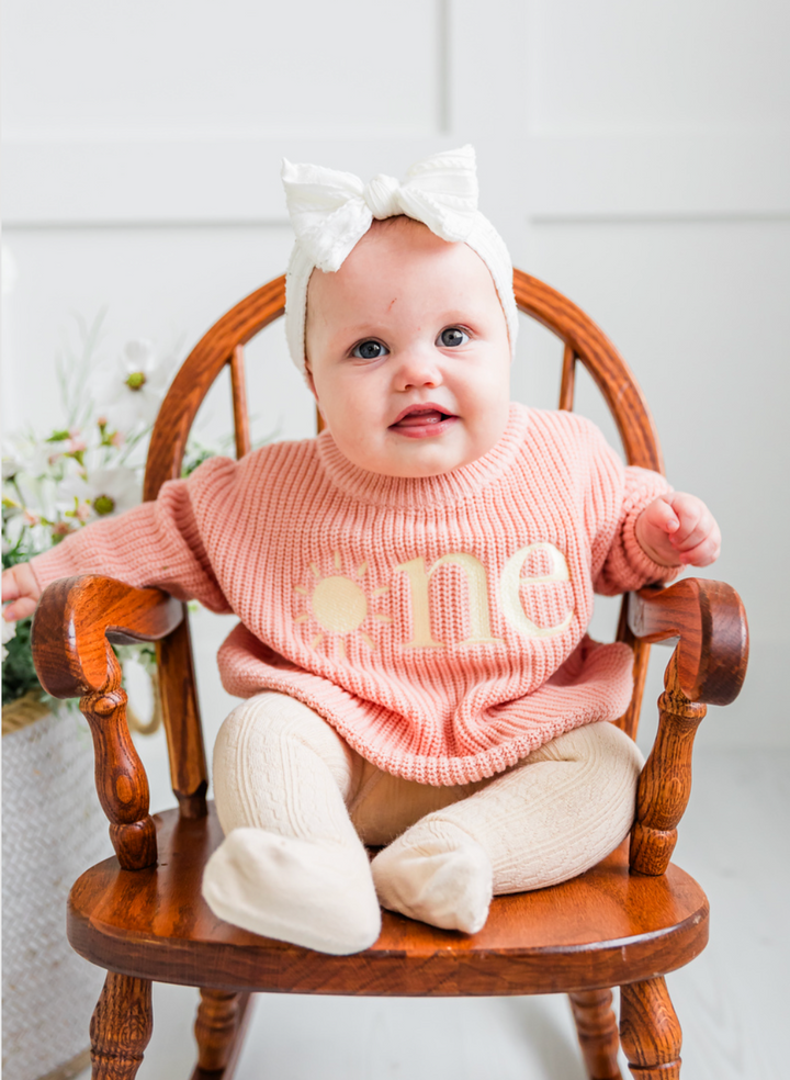 Sunshine ONE Sweater - First Birthday Outfit