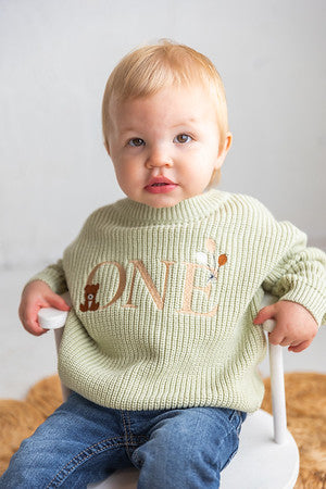 Beary First ONE Sweater - Kids First Birthday Outfit
