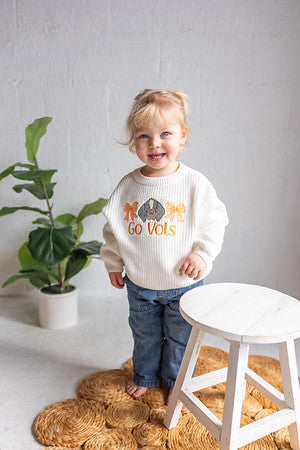 Tennessee Go Vols Bow Sweater - Girls Game Day Sweater