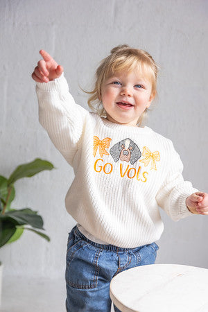 Tennessee Go Vols Bow Sweater - Girls Game Day Sweater