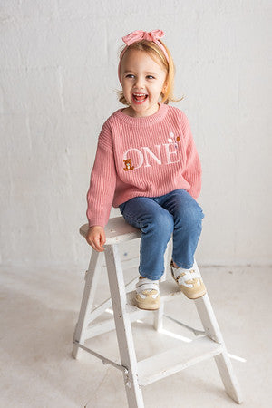 Beary First ONE Sweater - Kids First Birthday Outfit