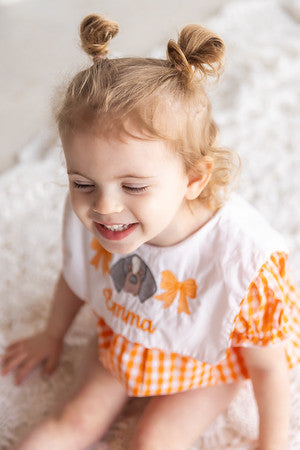 Vols Gingham Romper - Girls Game Day Outfit