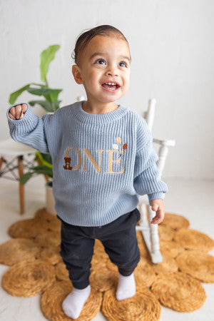 Beary First ONE Sweater - Kids First Birthday Outfit