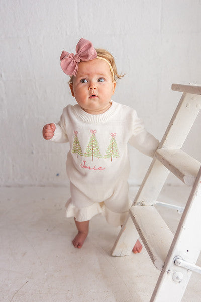 Christmas Tree Romper - Girls Personalized Outfit