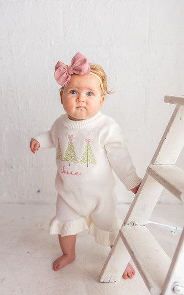 Christmas Tree Romper - Girls Personalized Outfit