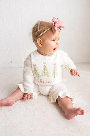 Christmas Tree Romper - Girls Personalized Outfit