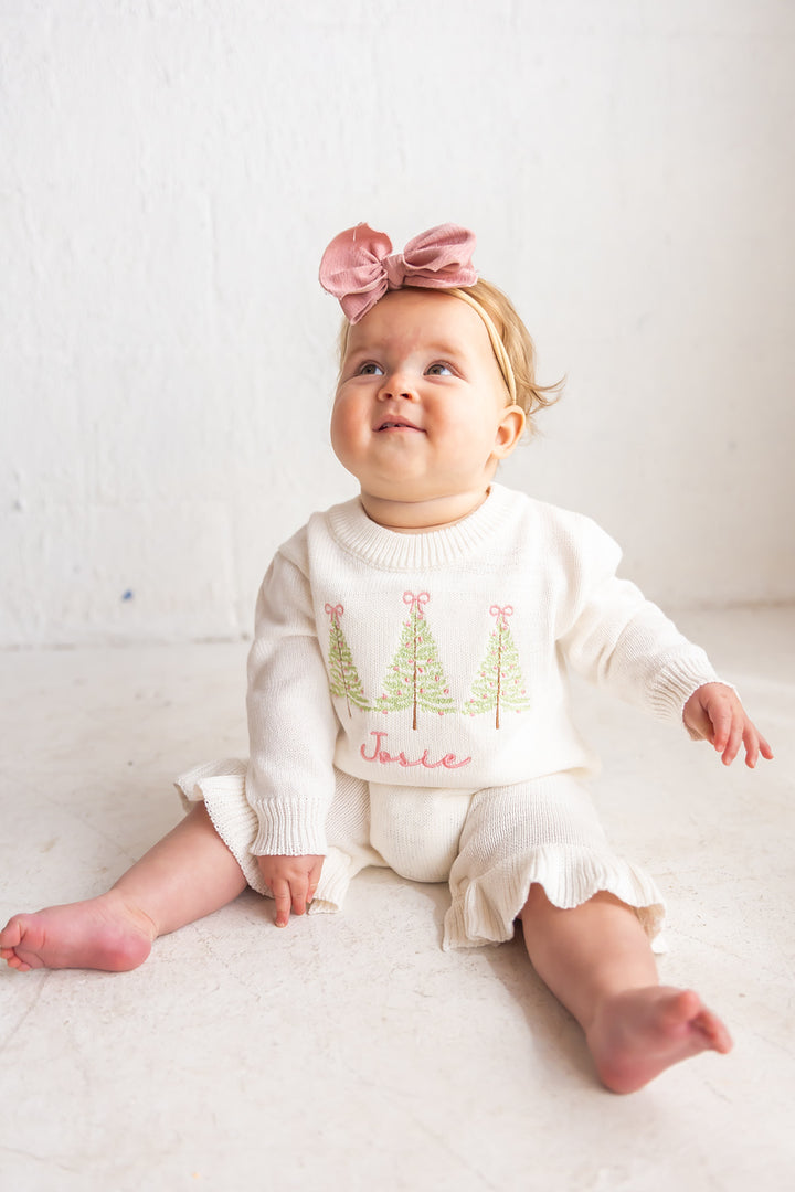 Christmas Tree Romper - Girls Personalized Outfit