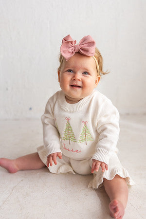 Christmas Tree Romper - Girls Personalized Outfit