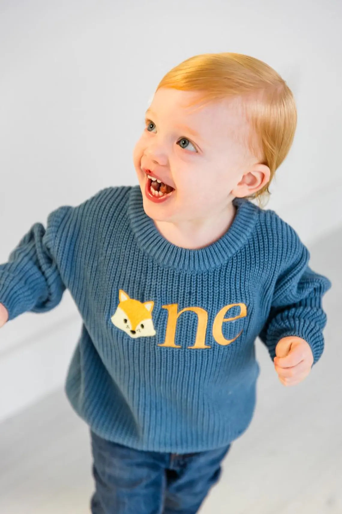 Custom Fox ONE Sweater - First Birthday Outfit